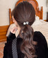 ビジュー付き ヘアゴム レディース 上品 おしゃれ ヘアアレンジ キラキラ ヘアアクセサリー 大粒フェイクパール 髪飾り 大人かわいい まとめ髪 韓国風 シンプル 88CXH-107